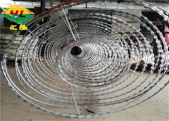 10m Concertina Razor Wire Fence Ζεστό βουτηγμένο γαλβανισμένο PVC επικάλυψη