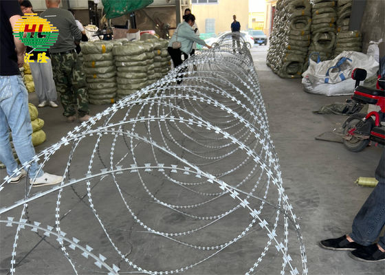 0.45mm Πλάκα Ζεστό Ζαλβανισμένο Border BTO-22 Concertina Razor Wire