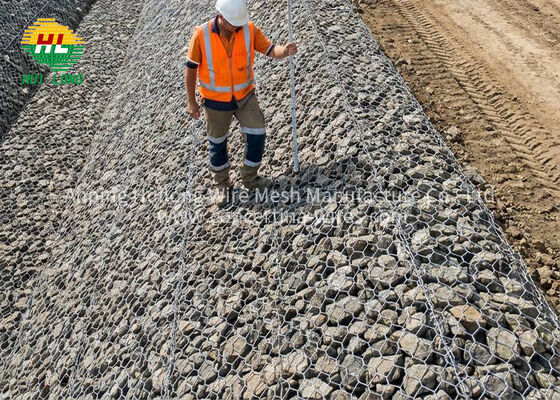 Muros De Gaviones Hexagonales Galvanizados 2x1x1m Μεγάλα έργα αποθέματος Ingenieria Muro Contencion Carretera Envio Rapido