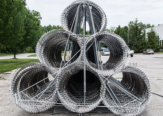 Πολλαπλάσιος φράκτης καλωδίων ξυραφιών κονσερτινών χρήσεων 730mm καυτός που βυθίζεται γαλβανισμένος